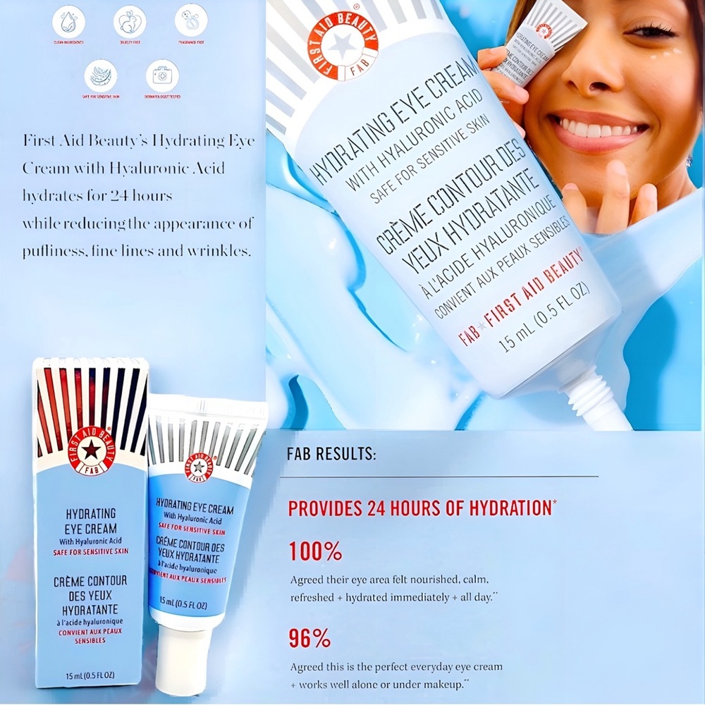 FAB First Aid Beauty Hydrating Eye Cream with Hyaluronic Acid (BNIB)